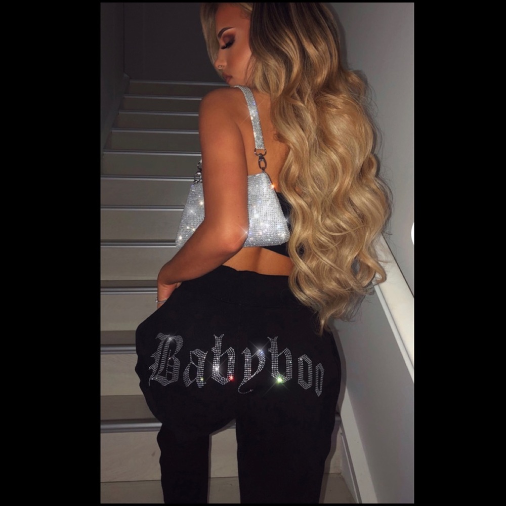 🖤 NWT BABYBOO Diamante Black Tracksuit Pant 🖤